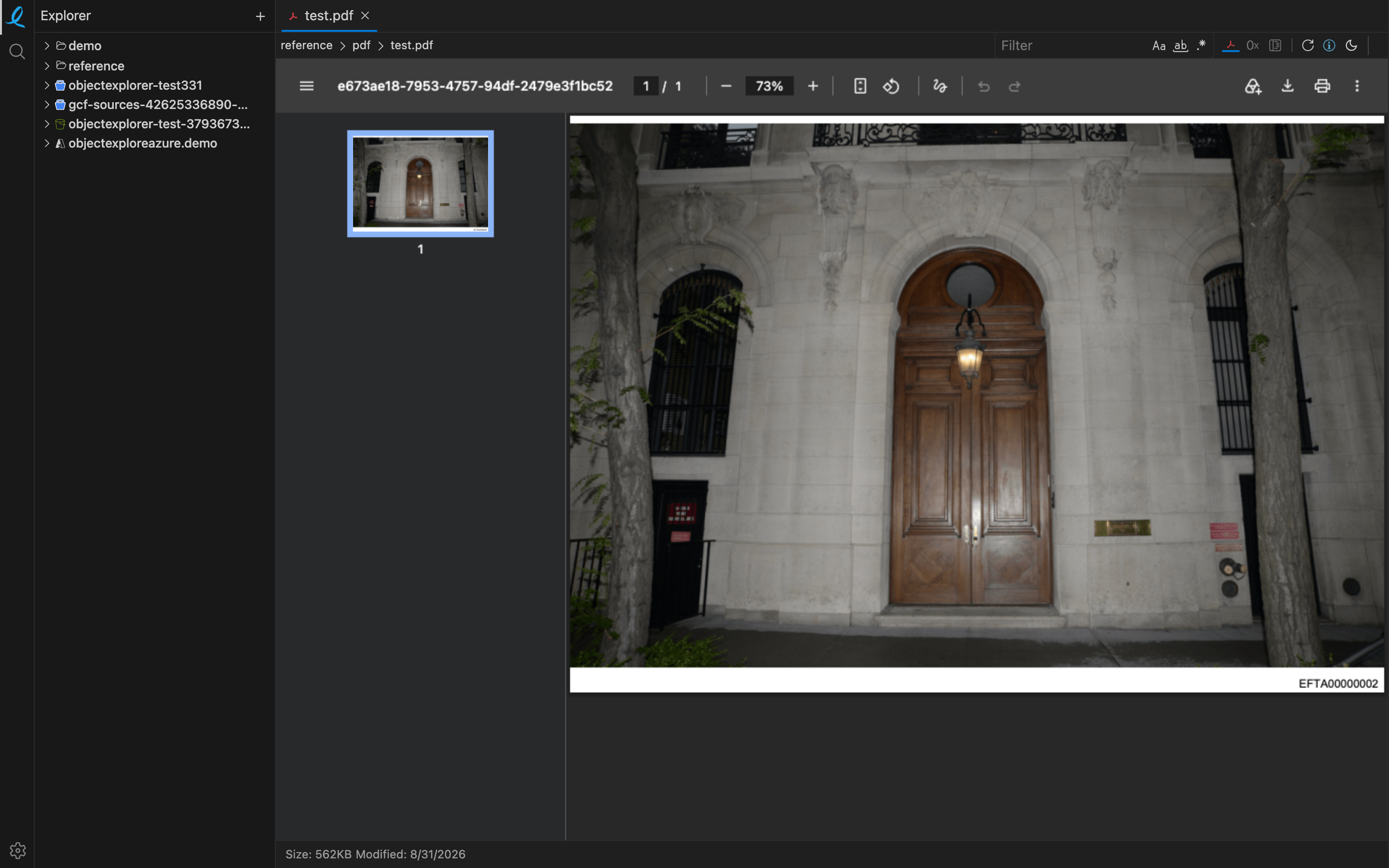 A PDF rendered in the content pane