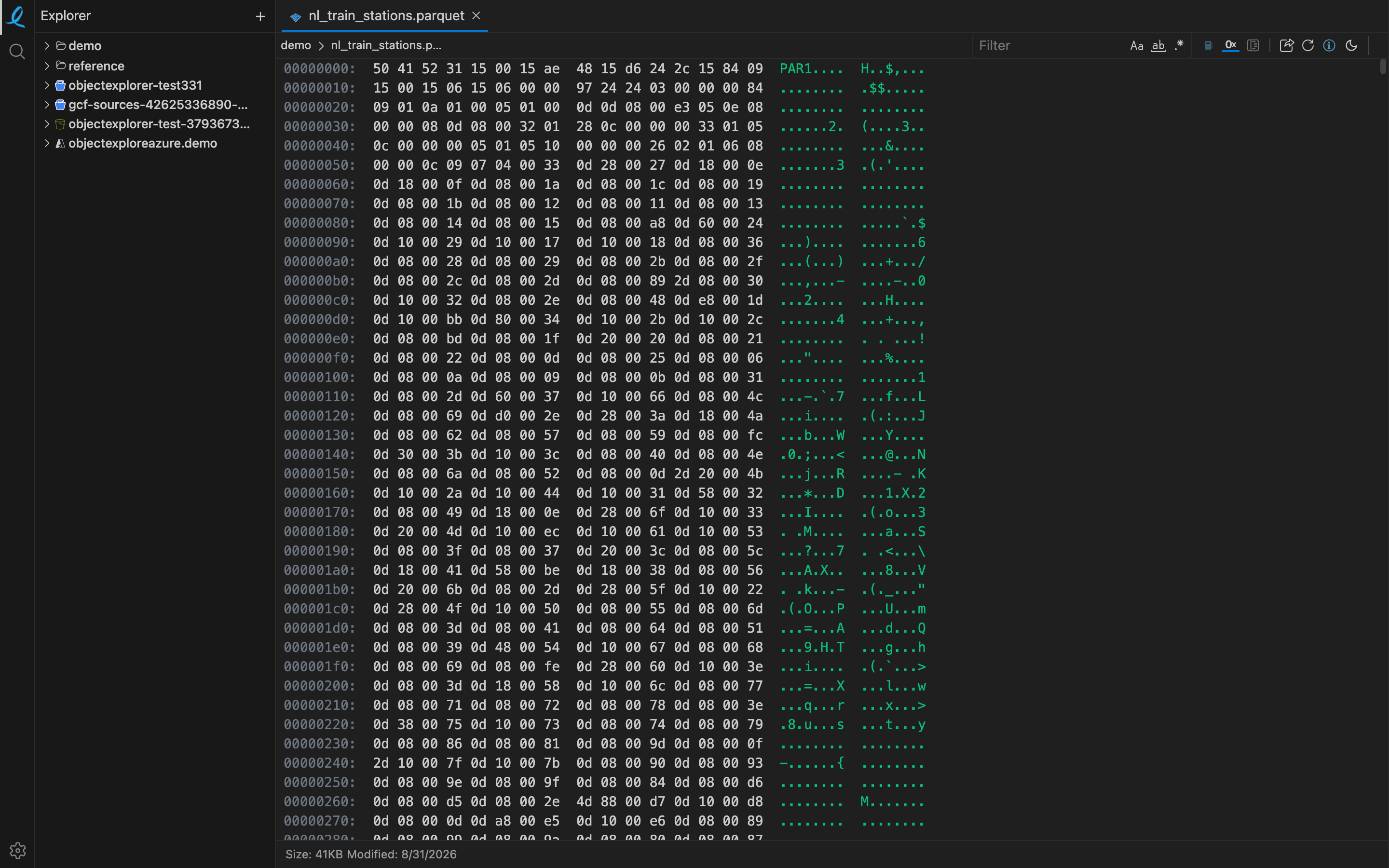 The hex viewer: offsets, hex pairs and the ASCII column